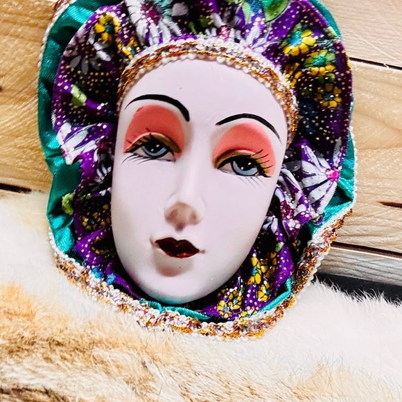 Decorative mask art ceramic wall decor vintage - Picture 2 of 6